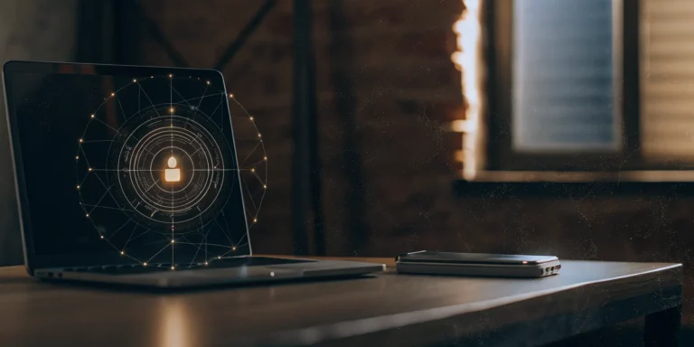 A smartphone with an AI phone agent interface next to a laptop.
