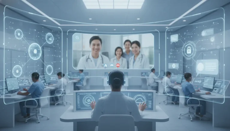 Secure cloud communications dashboard for healthcare teams